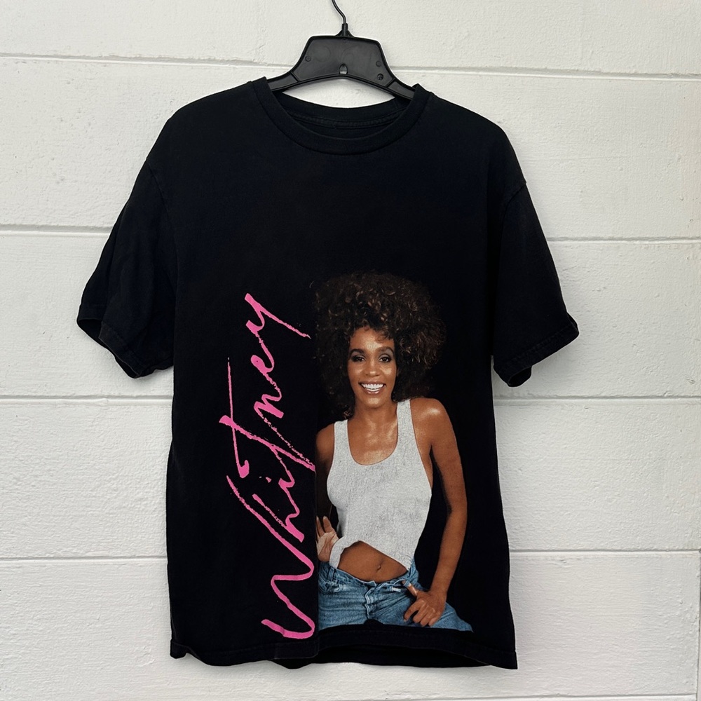 Vintage oversized Whitney Houston Graphic Black T-Shirt